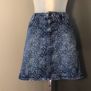 Demin Jean Handkerchief Print Paisley skirt